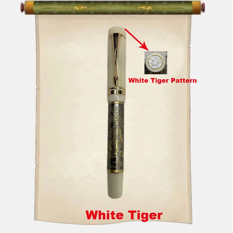 Lemon M2S China Four Great Beasts Acrylic Piston Fountain Pen Blade Long Knife Nib Hand-Polished Writing Luxury Stationery Gift