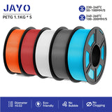 JAYO filaments petg 5Rolls Mixed colors 3D Printer Filament 1.75mm 100% No Bubble FDM 3D Printer Materials DIY Gift 1.1KG/1rolls
