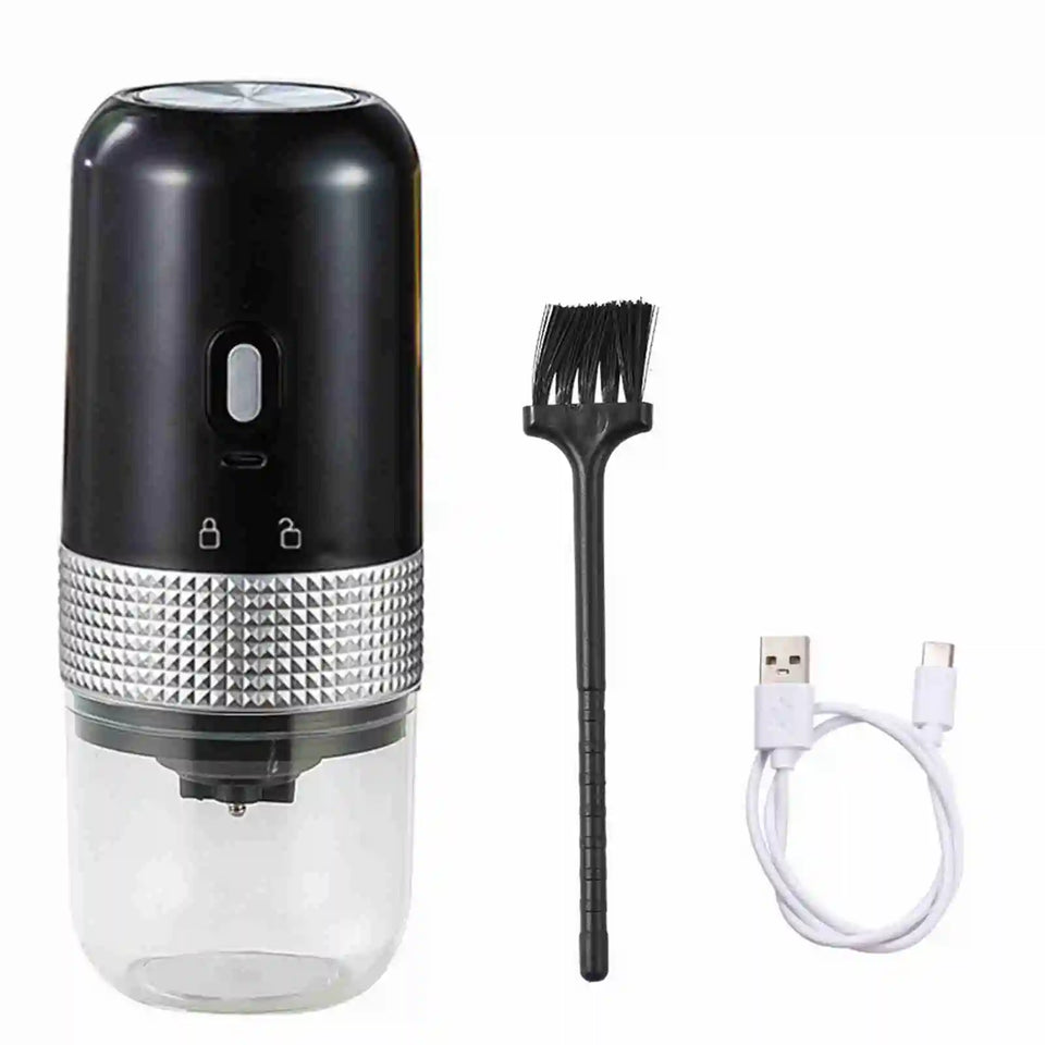 Portable Electric Burr Coffee Grinder 13W 200ml USB Rechargeable Adjustable Setting Cordless Coffee Bean Grinder with Cleanin