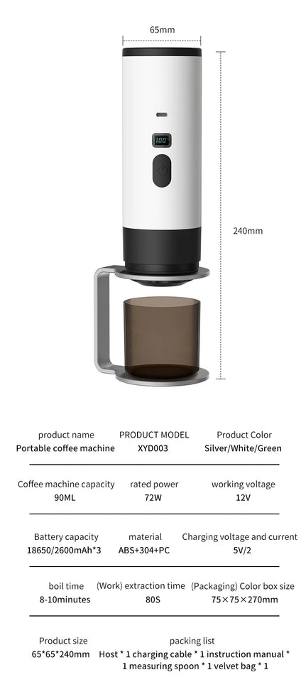 1pcs portable capsule coffee machine Meiyi concentrated electric household small heating pump pressure coffee machine, suitable