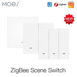 MOES Tuya ZigBee Wireless 9 Scene Switch Push Button Battery Powered Transmitter Smart Life App Automation 1/2/3 Gang