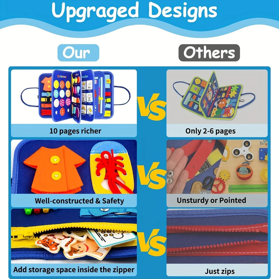 Busy Board Toys for Toddler, Preschool Educational Toy for Learning Fine Motor Skills, Ideal Christmas Birthday Gifts