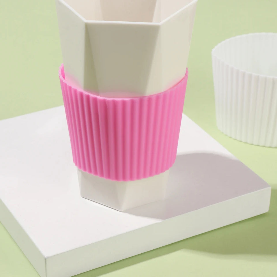 Silicone Cup Sleeve Heat Insulation Bottle Sleeves Non-slip Mug Sleeve Glass Bottle Cover For Mugs Ceramic Coffee Cups Wraps