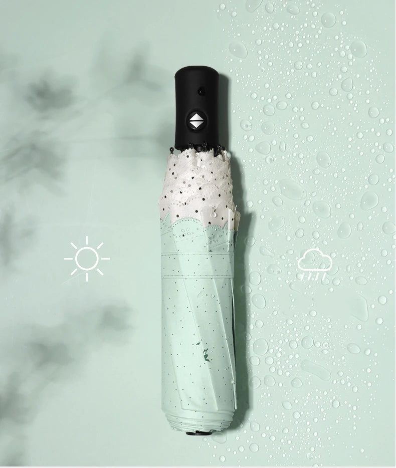 Women's Umbrella Lace Fashion Folding Umbrella Sunshade Umbrella Wind and Rain Resistance Travel Foldable Portable Student Gift