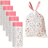 100PCS Cartoon Drawstring Trash Bags, 19.7x17.7in Thickened Unscented Liners for Kitchen, Bathroom, Office