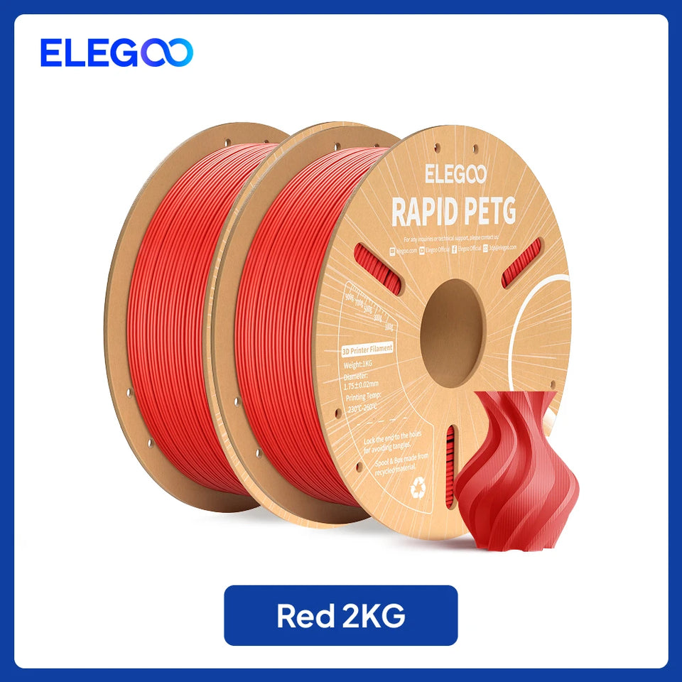 ELEGOO Rapid PETG Filament 1.75mm 1KG,High Speed 30-600mm/s 3D Printer Filament 1kg Fits for Most FDM 3D Printers