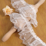 6CM Wide Modern Pleated Mesh Yarn Lace Trim Ribbon Dress Hair Accessories Boots Bag Pet DIY Crafts Supplies Decoration Fabric