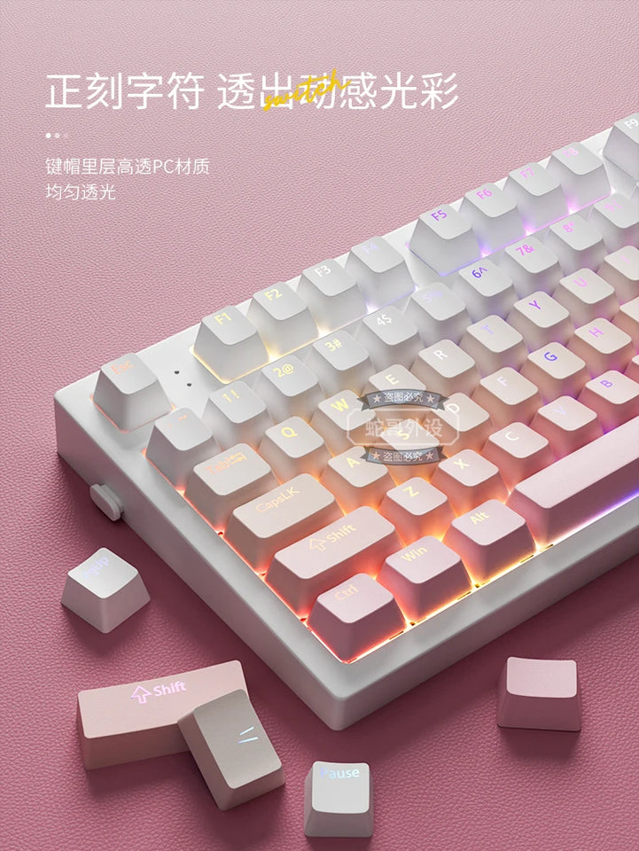 132 Keys Gradient backlit RGB Keycaps For Cherry Mx Switch Mechanical Gaming Keyboard OEM Profile PBT Keycap ISO Layout Key caps
