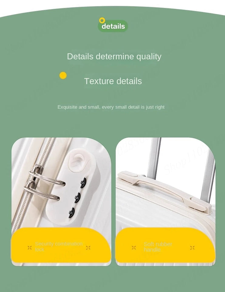 Multifunctional suitcase 18 inch small lightweight luggage with USB cup holder password suitcases 20" cabin carry-on travel bag