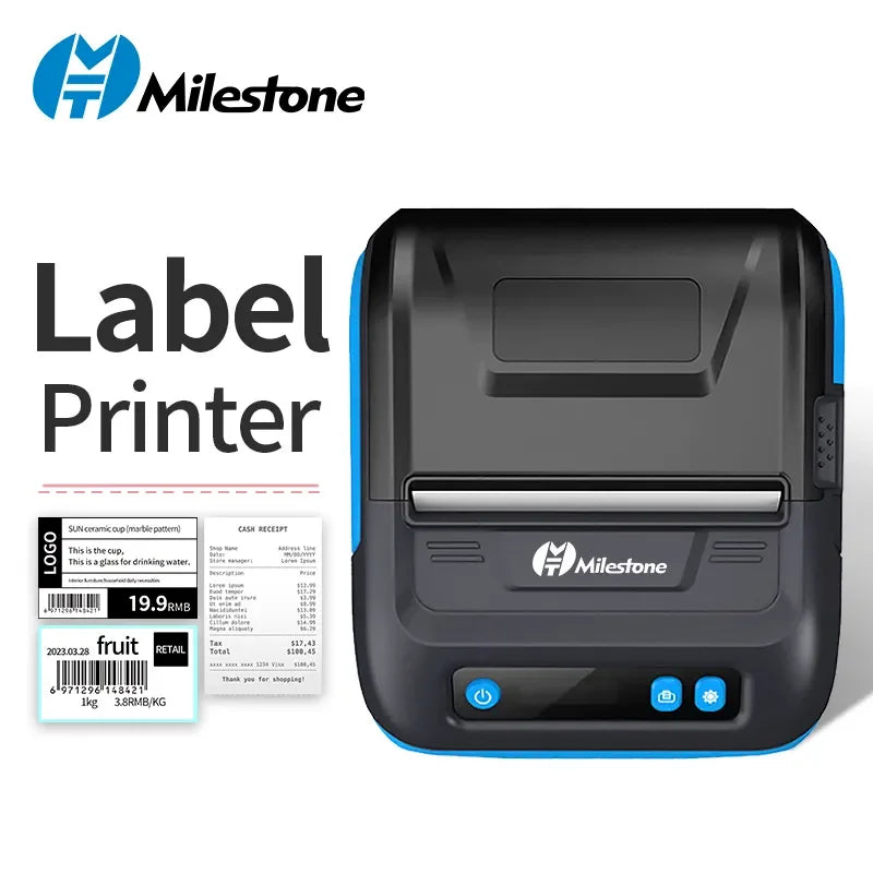 MHT-P29L Milestone Bluetooth 80mm Usb Thermal Receipt Printer Mini Tag Barcode Sticker Printer Receipt Printing Machine