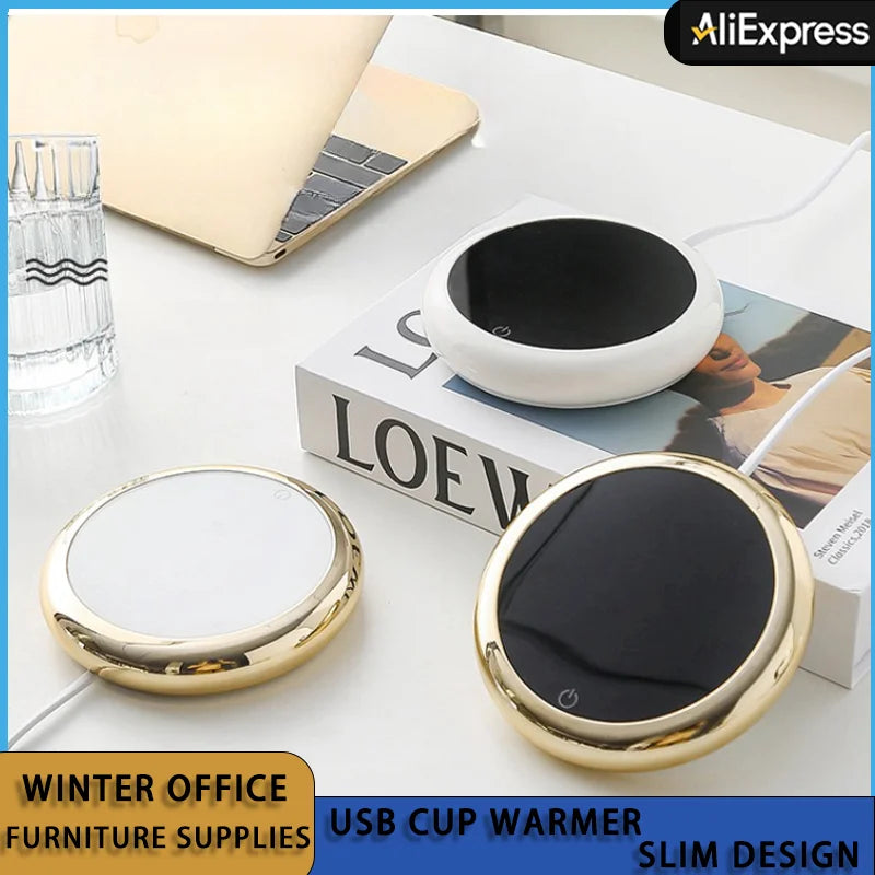 Mini Portable USB Cup Warmer Coffee Mug Heating Coaster Smart Thermostatic Hot Plate Milk Tea Coffee Water Thermostatic Heating
