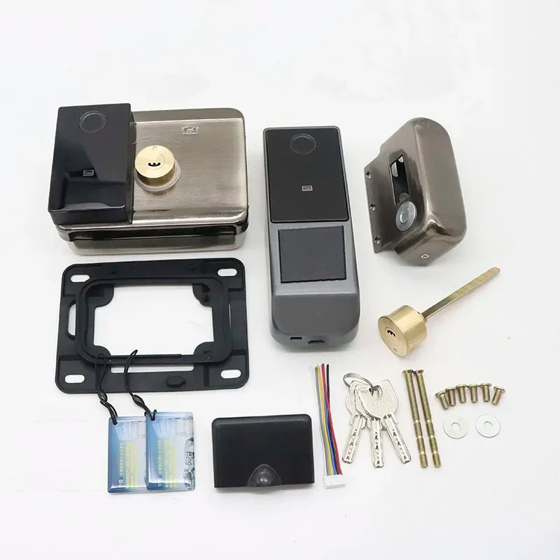 IP66 Waterproof Tuya Wifi Fingerprint Smart Door Lock Outdoor Gate TTLock Bluetooth Password Card Electronic Rim Lock For Home