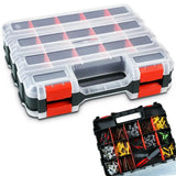 Hardware Organizer Box 34 Compartments Organizer W/ Removable Dividers Double Side Screw Organizer For Nuts, Bolts Screws Nails