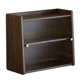 Walnut Wood Living Room Cabinet Storage Dresser Drawer Display Cabinet TV Stand Sideboard Organizer Cup Rack Included Cabinet
