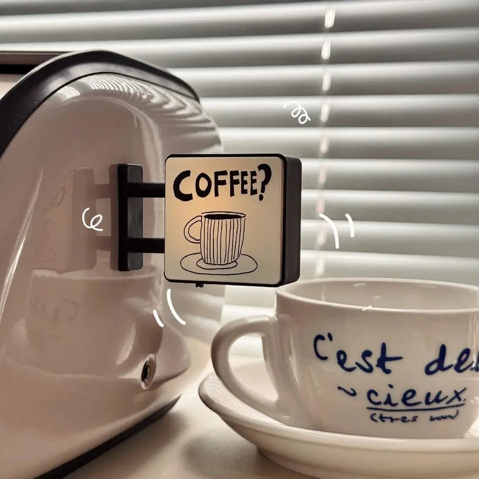 Coffee Corner Creative Atmosphere Light Sign Creative Magnetic Fridge Stickers Convenience Store Coffee Shop Glowing Decoration