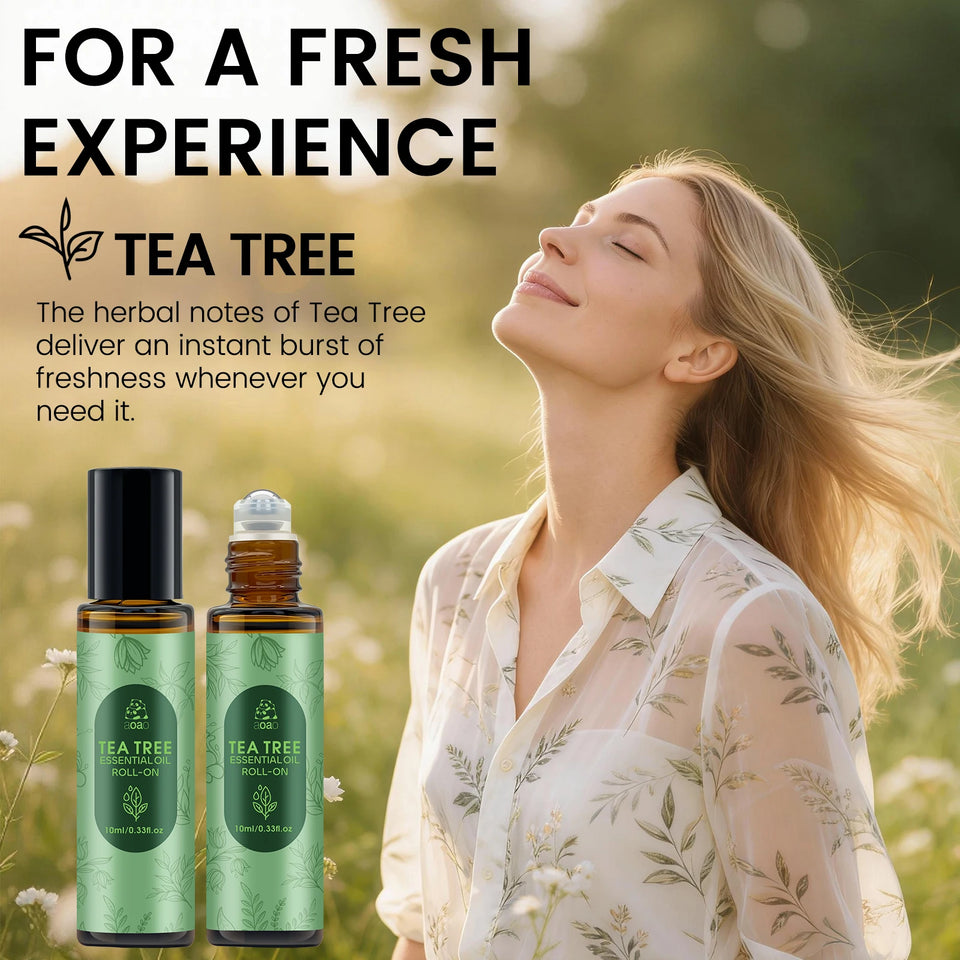 Tea tree oil is suitable for facial skin care, nail care, hair care, oil control, cleansing, and roll-on massage essential oil.