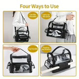 Makeup Brush Holder Backpack Makeup Artist Travel Case Clear Waterproof Cosmetic Organizer Bag with Adjustable Strap and Divider
