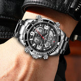 New LIGE Fashion Military Watches for Men Luxury Original Sports Chronograph Watch Waterproof Quartz WristWatch Clock Gift