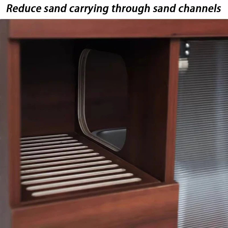 Integrated Cat Litter Box Storage Cabinet Leak Proof Sand Storage Cats Toilet Closed Stainless Steel Bedpans Pets Supplies