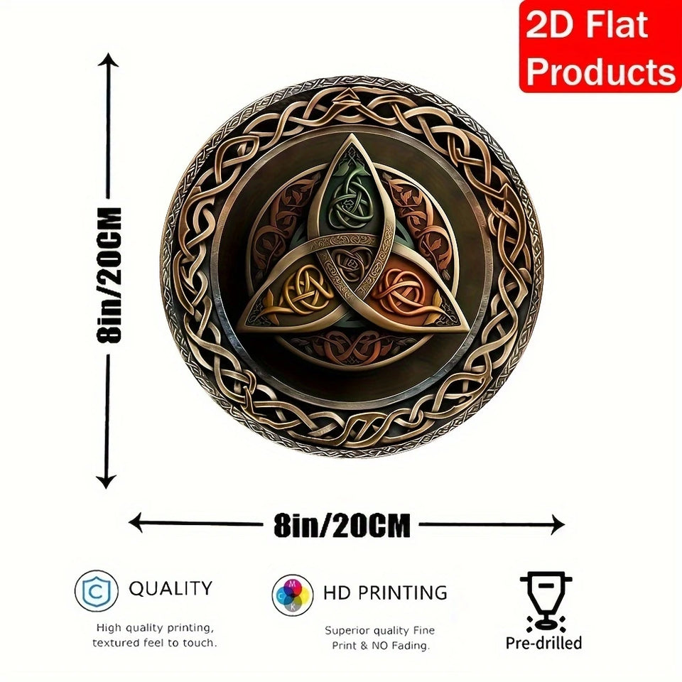1 Piece 2D Celtic Three Curved Legs Symbol Logo Wooden Disc 8 Inch For Bedroom Living Room Home Restaurant Bar Coffee Shop
