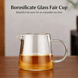 250ml Straight-Sided Fair Cup, Heat-Resistant Borosilicate Glass Tea Pitcher, Clear Glass Tea Server for Pouring & Serving Tea