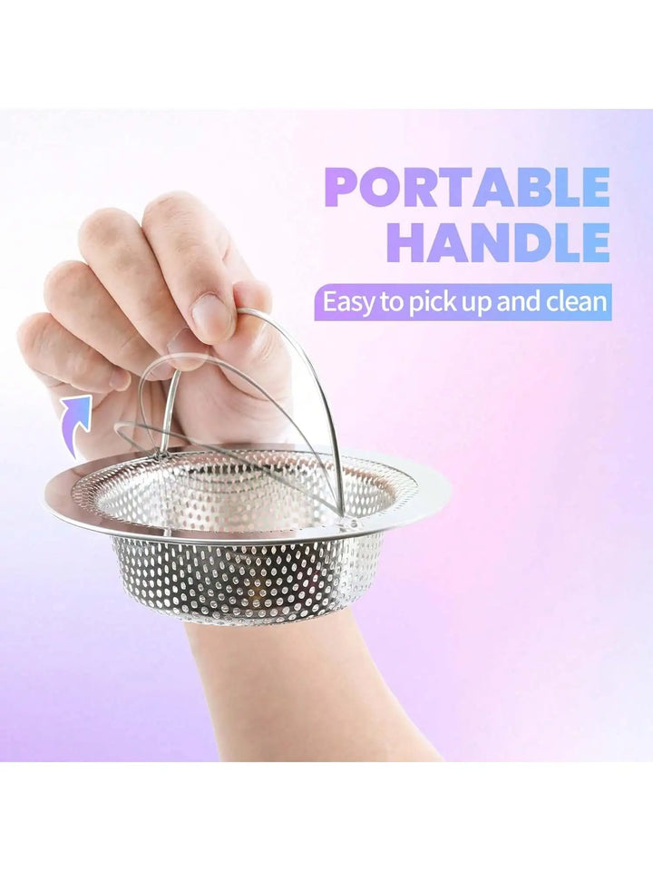 2 Pcs Stainless Steel Sink Strainer, Clog Prevention Filter, for Kitchen Bathroom Drain, Easy to Clean