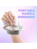 2 Pcs Stainless Steel Sink Strainer, Clog Prevention Filter, for Kitchen Bathroom Drain, Easy to Clean