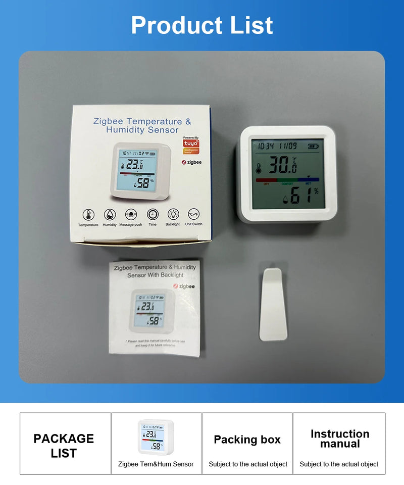 Tuya Zigbee 3.0 WiFi Temperature Humidity Sensor Smart Thermometer Hygrometer APP Remote Control Work with Yandex Alexa