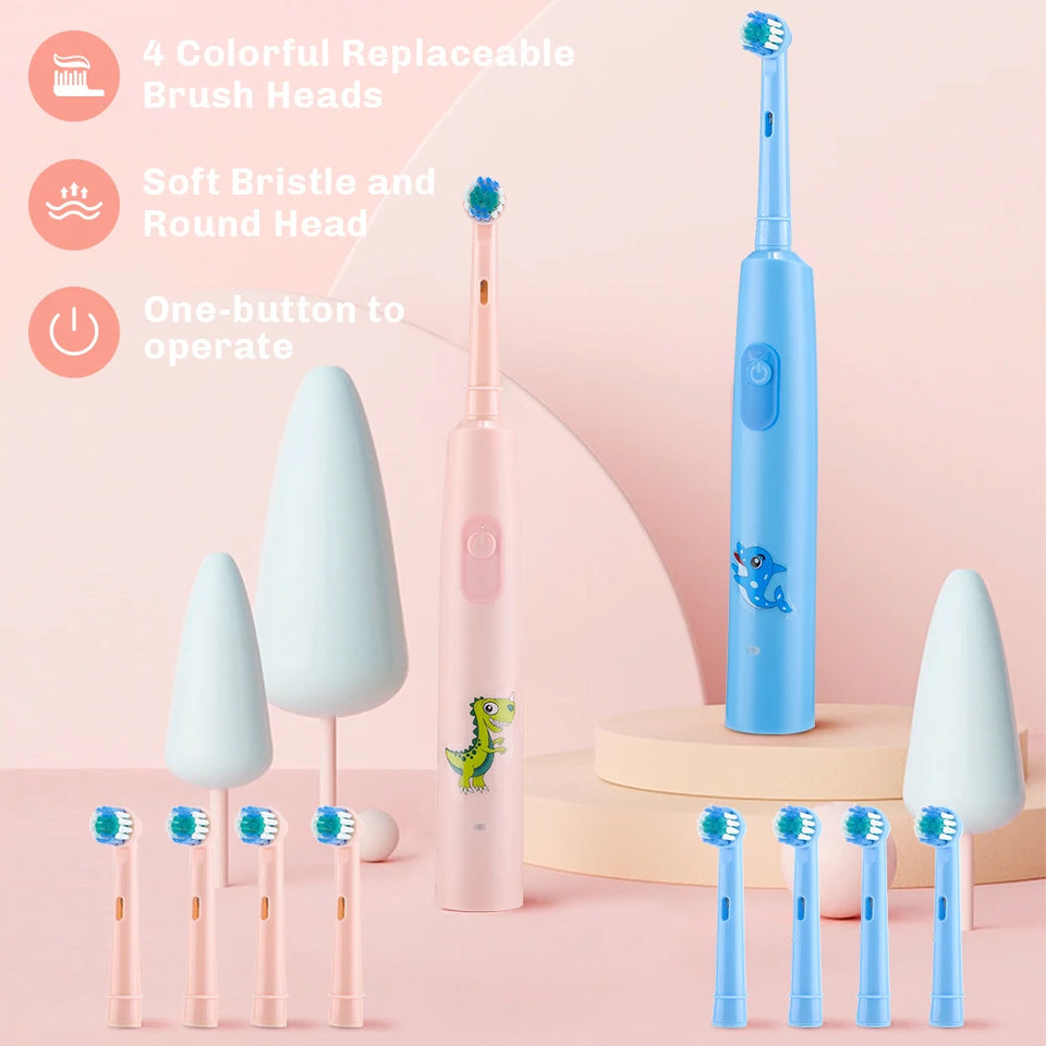 Smart Rotating Timing Electric Toothbrush, Rechargeable Rotary Toothbrush with 4 Heads, 5 Modes Setting Teeth Whitening Oral Car