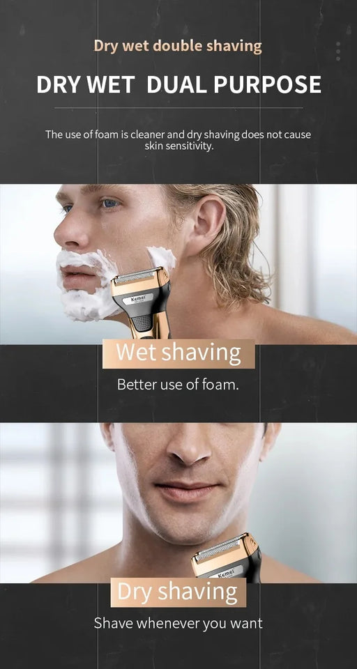 Kemei KM-1429 3 in 1 Electric Beard Shaver Professional Nose Trimmer Detachable Blade Mens Multifunctional Hair Cutting Machine