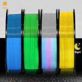 Glow in the Dark PLA 3D Printer Filament 1.75mm Rainbow Bundle Dimensional Accuracy +/- 0.03mm 250g for 3D Printing