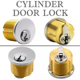 2Pcs Brass Mortise Cylinder Locks with 2 SC1 Keyway Keys fit Standard Commercial Door Replacement Lock (1 1/8" Inch)