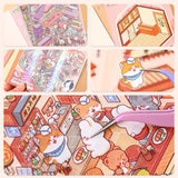 Collection of Miniature Scenes 3D Stereoscopic Hut Miniature Scene Stickers Hand Tent Landscape Stickers Children's Puzzle Toys
