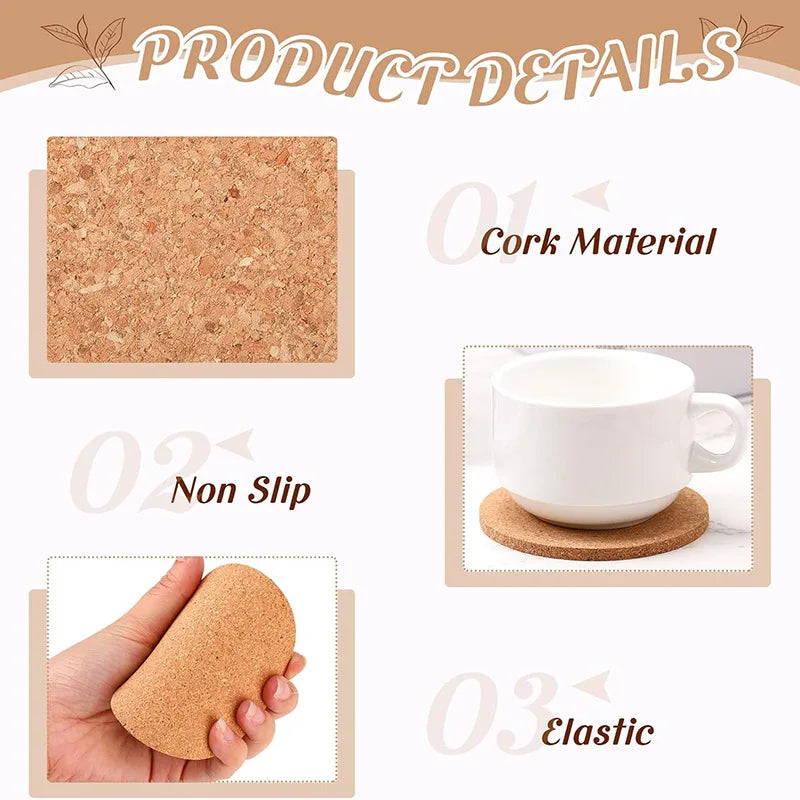 Table Cork Coasters Coasters for Coffee Bottom for Drinking Cup Aesthetic Coasters for Drinks Cup Coaster