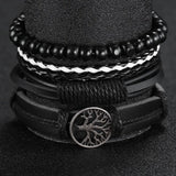 4/5PCS Fashion Leather Strap Men Business Watches Casual Mens Quartz Watch Vintage Bracelets Set Reloj Hombre（Without Box）