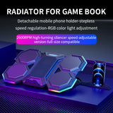 Jomaa RGB Gaming Laptop Stand Air Cooler Notebook Stand Holder with 6 fans Cooling Fan Base Suit for 12-17 inch Laptop