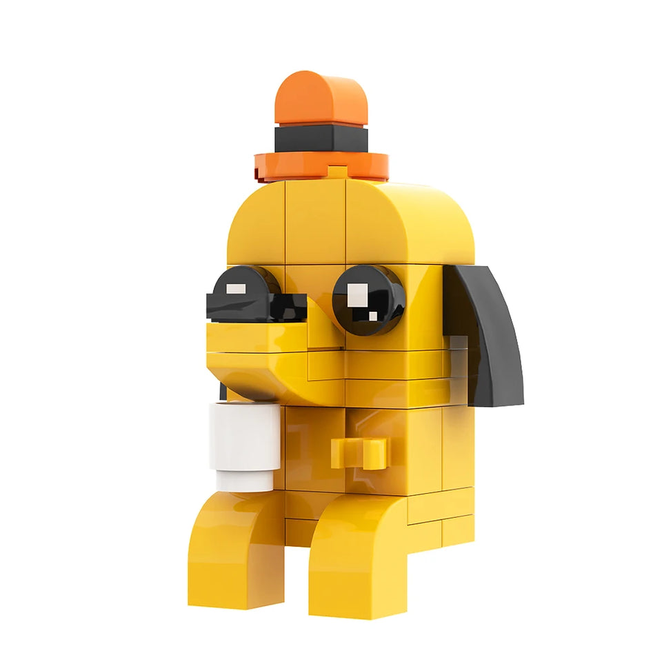 MOC This is Fine Dog Animal Dog Building Blocks Cartoon Creative Animal Bricks Animation Creative Ornament Toys Children's Gifts