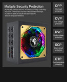 JULONGFENGBAO ATX 850W Full Modular RGB 80Plus Gold 20+4Pin 12V PSU Professional E-Sports Video Game Computer PC Power Supply