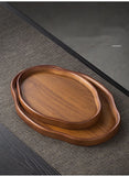 Wooden Decorative Serving Tray for Coffee Table and Home Decor Fruit Platter Decor Trays Serving Ware Food Dish Serving Platters