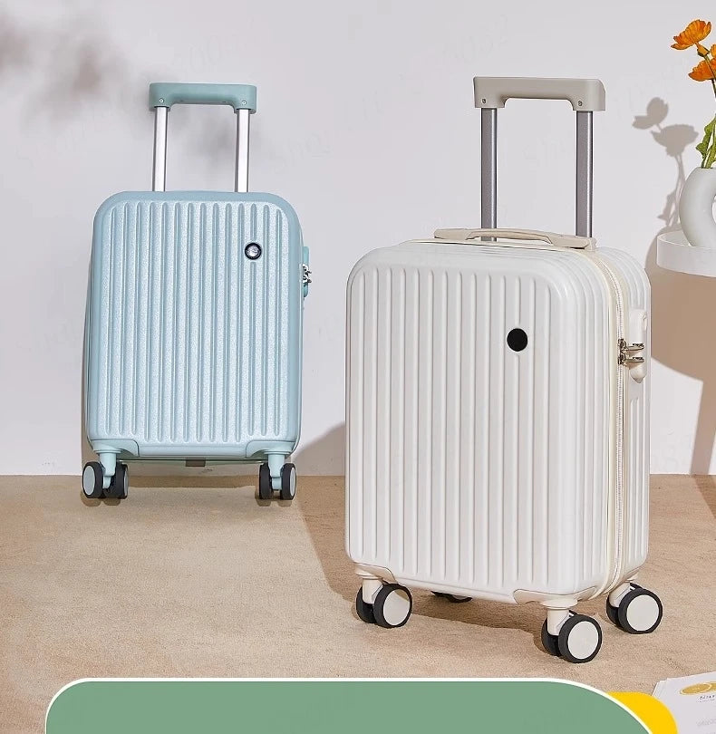 Multifunctional suitcase 18 inch small lightweight luggage with USB cup holder password suitcases 20" cabin carry-on travel bag