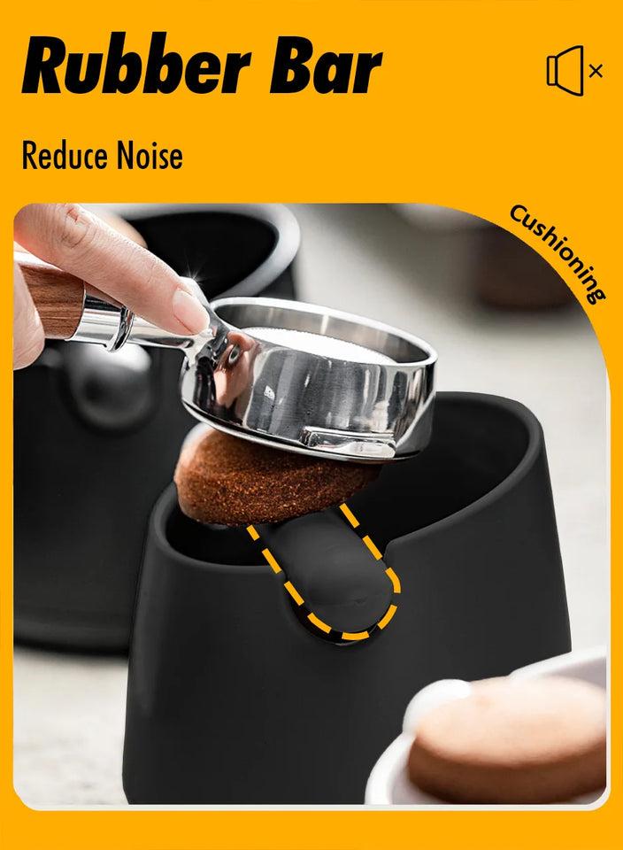 White Coffee Knock Box with Rubber Knock Bar 800ML Black Espresso Grounds Container Anti Slip Coffee Grind Waste Dump Bin