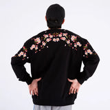 Floral Embroidery Unisex Pullovers Sweatshirt For Men Loose Fit Autumn Quality Cotton Fashion Casual Oversized Luxury Pull Homme