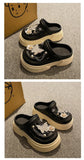 Fashion Beach Garden Shoes DIY Women's Hole Shoes 8cm Sandal Slippers Cartoon Accessories Hole Slippers Shoes for Students Girls