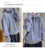 100% Australia Wool Women's Hooded Sweater Long Sleeve Pullovers New Arrivals Knitted Jumper Cashmere New In Sweatshirts Fashion