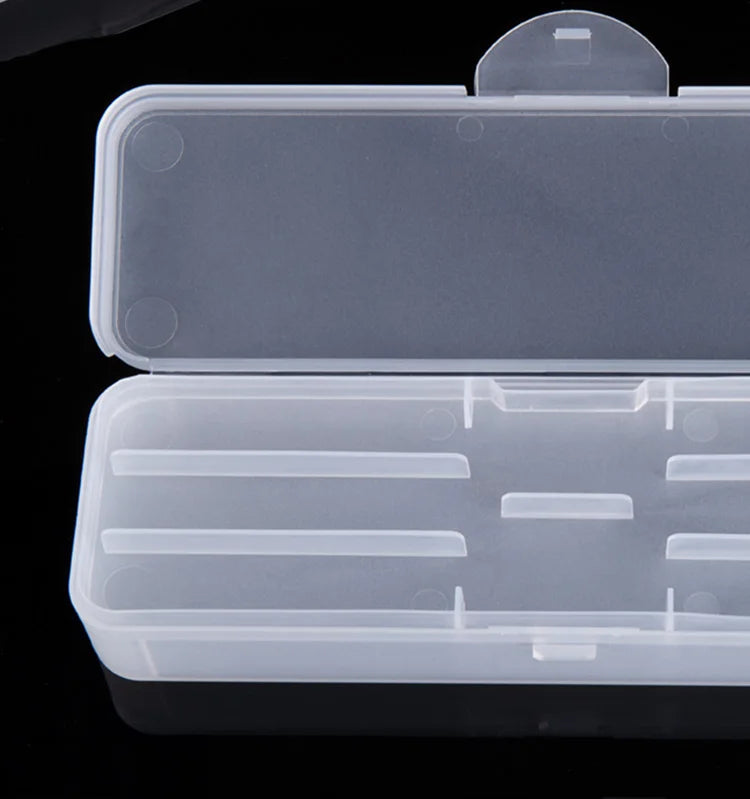 1Pc Rectangle Double-layer Nail Art Tool Empty Storage Box Tweezers Clippers Nail Brush Files Portable Plastic Container 22cm