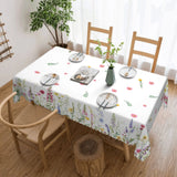 1 Piece, Floral Print Tablecloth + 4 Self-Adhesive Stickers, Embossed Edges, Suitable for Home Kitchen, Living Room Dining Table, Balcony Coffee Table, Holiday Party Tabletop Decoration Tablecloth, Outdoor Picnic Courtyard De