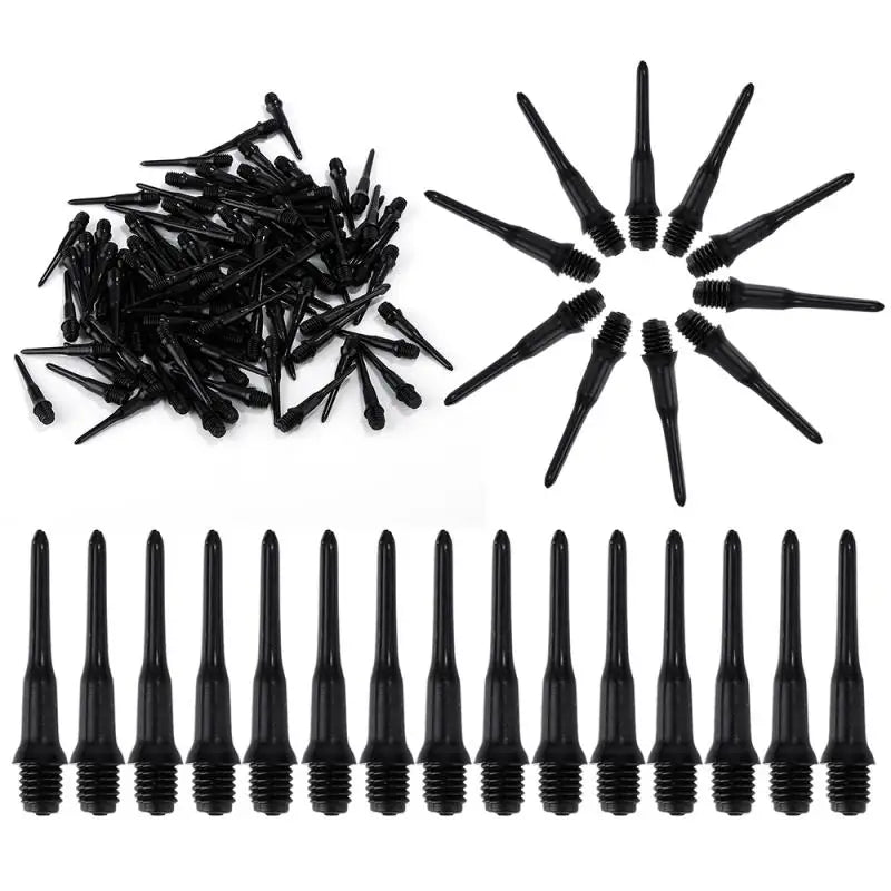 100PCS Durable Soft Tip Points Needle Replacement Set For Electronic Dart Black Wear-resistant Durable Soft Plastic Black Tips