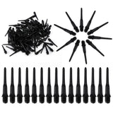 100PCS Durable Soft Tip Points Needle Replacement Set For Electronic Dart Black Wear-resistant Durable Soft Plastic Black Tips