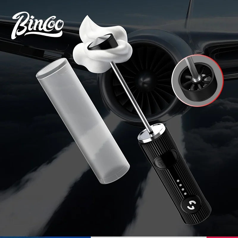 2025 New Milk Foamer Bincoo Coffee Frother Rechargeable Handheld Coffee Milk Electric Handle Blender Egg Beater Espresso Tool