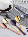 8 Colors Tea Spoons Stainless Steel Coffee Spoon High Quality Dessert Cake Fruit Spoons Gold Small Snack Scoop Dinnerware Tools